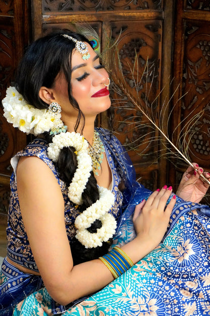 Peacock Colour Digital Print  Free size Ready to Wear Designer Lehenga (Dress have 4 inch of margin both side for alteration as per customer need)