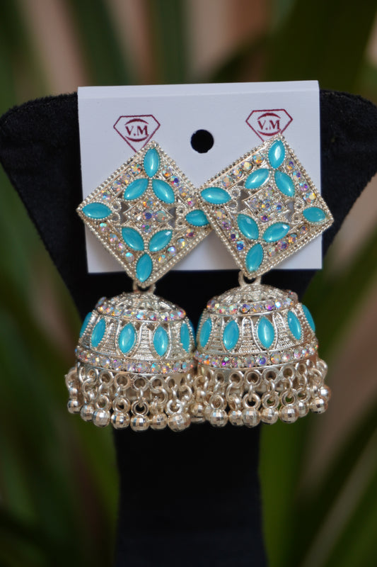 Sea Blue Colour Jhumka Earring