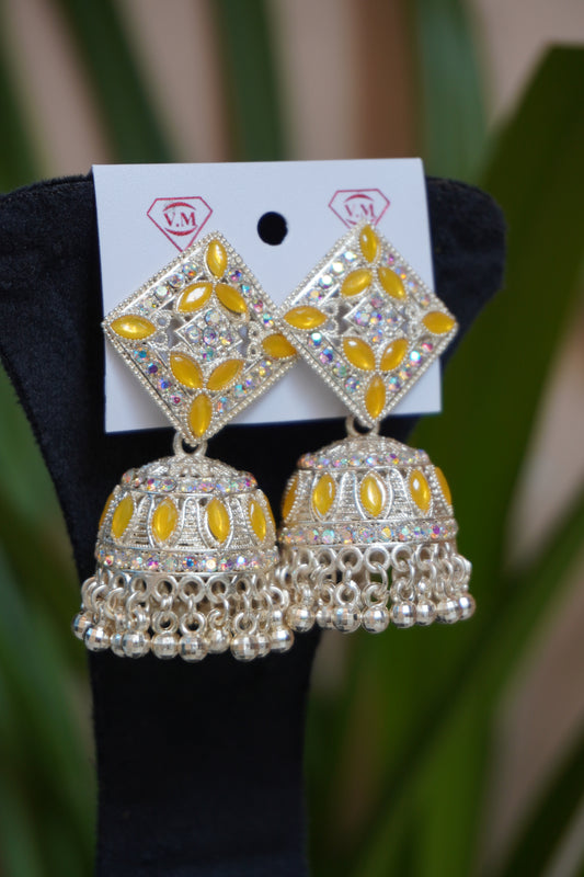 Yellow Colour Jhumka Earring