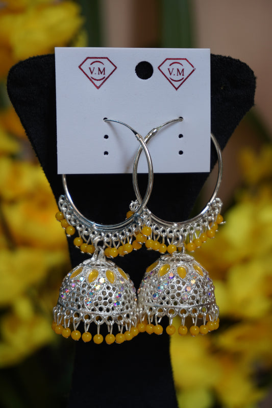 Yellow Colour Jhumka Earring