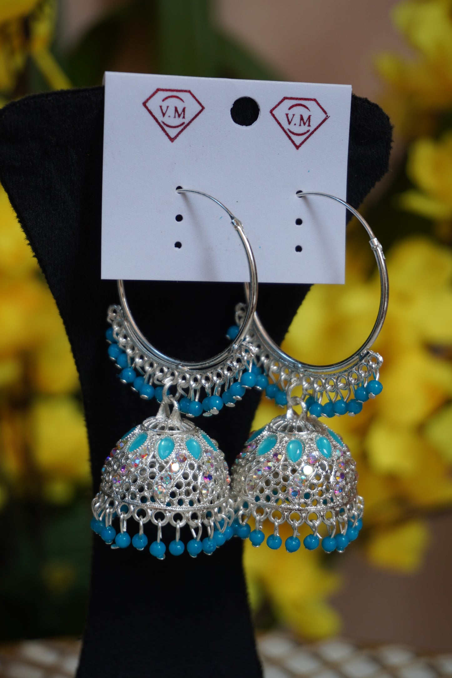 Sea blue Colour Jhumka Earring