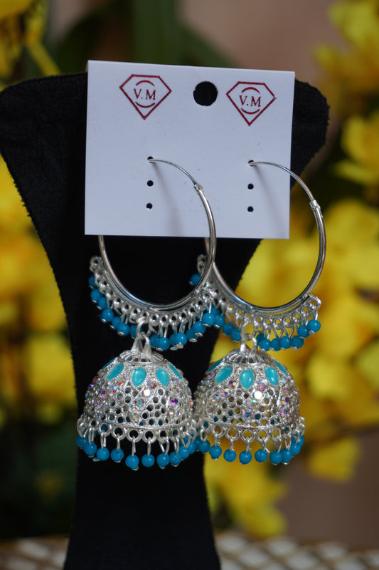 Sea blue Colour Jhumka Earring