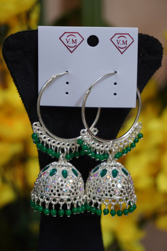 Green Colour Jhumka Earring