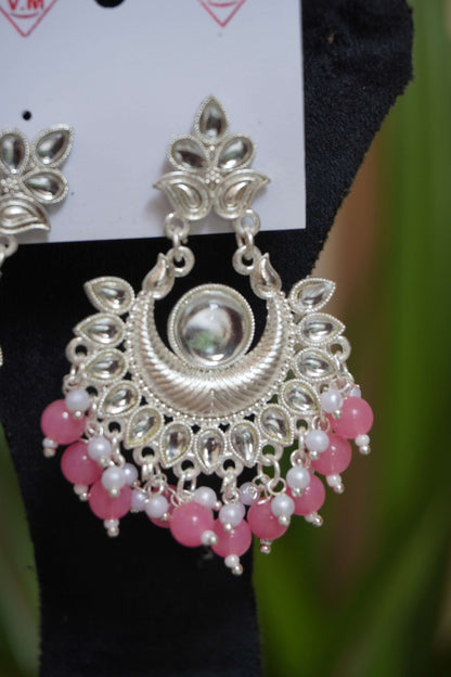Baby Pink colour chandbali Earring