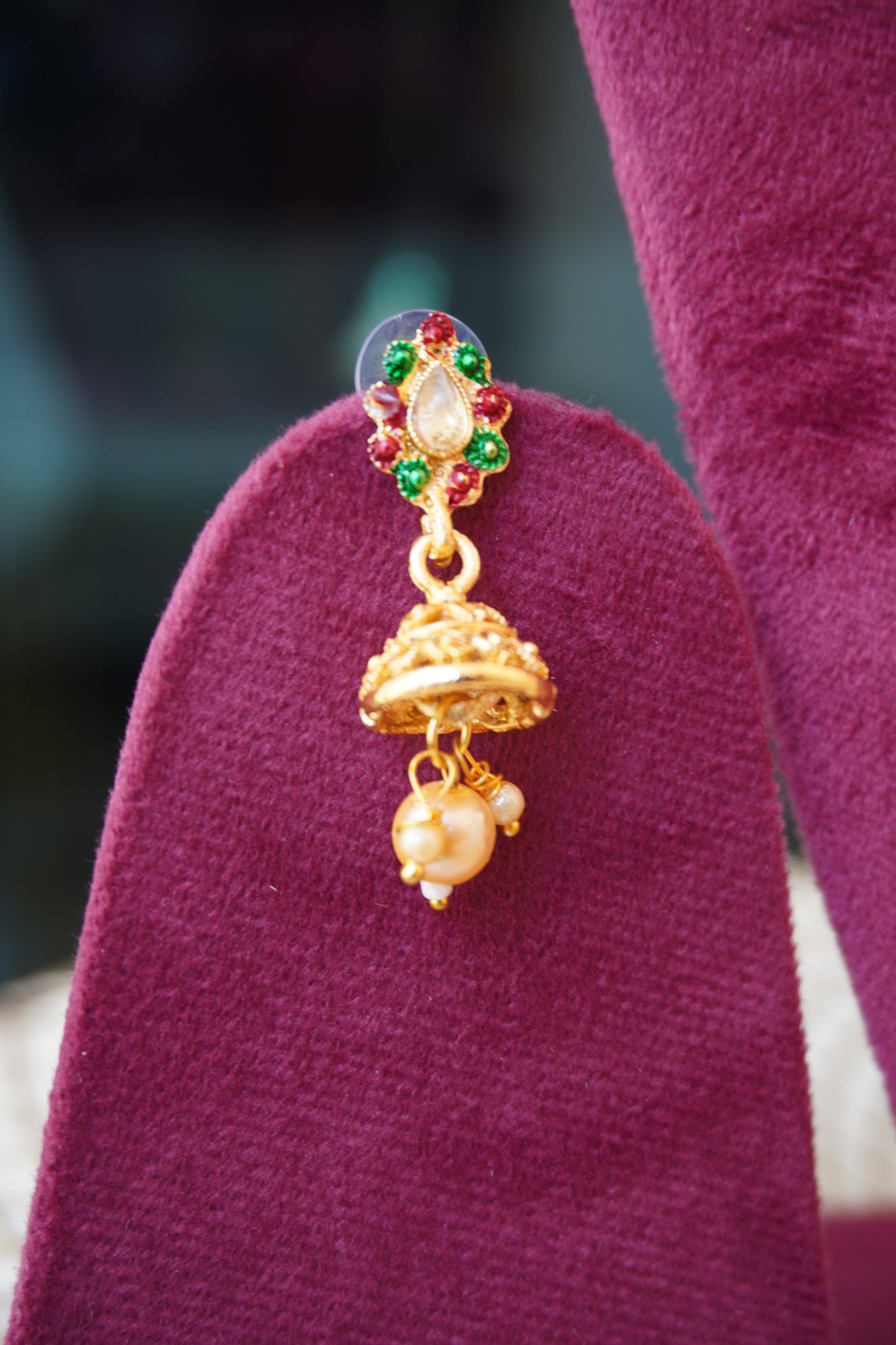 Gold Plated Choker Necklace with Earring