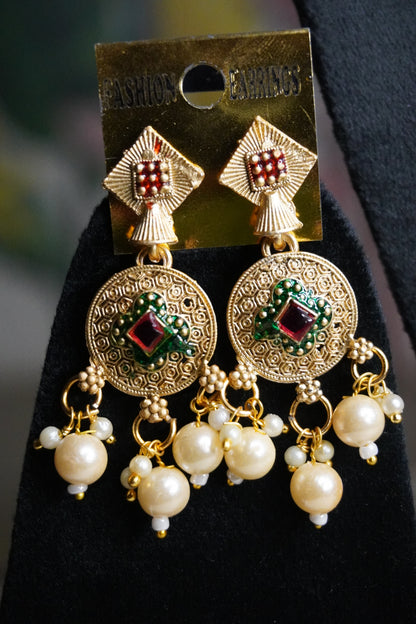 Gold Plated Choker Necklace with Earring