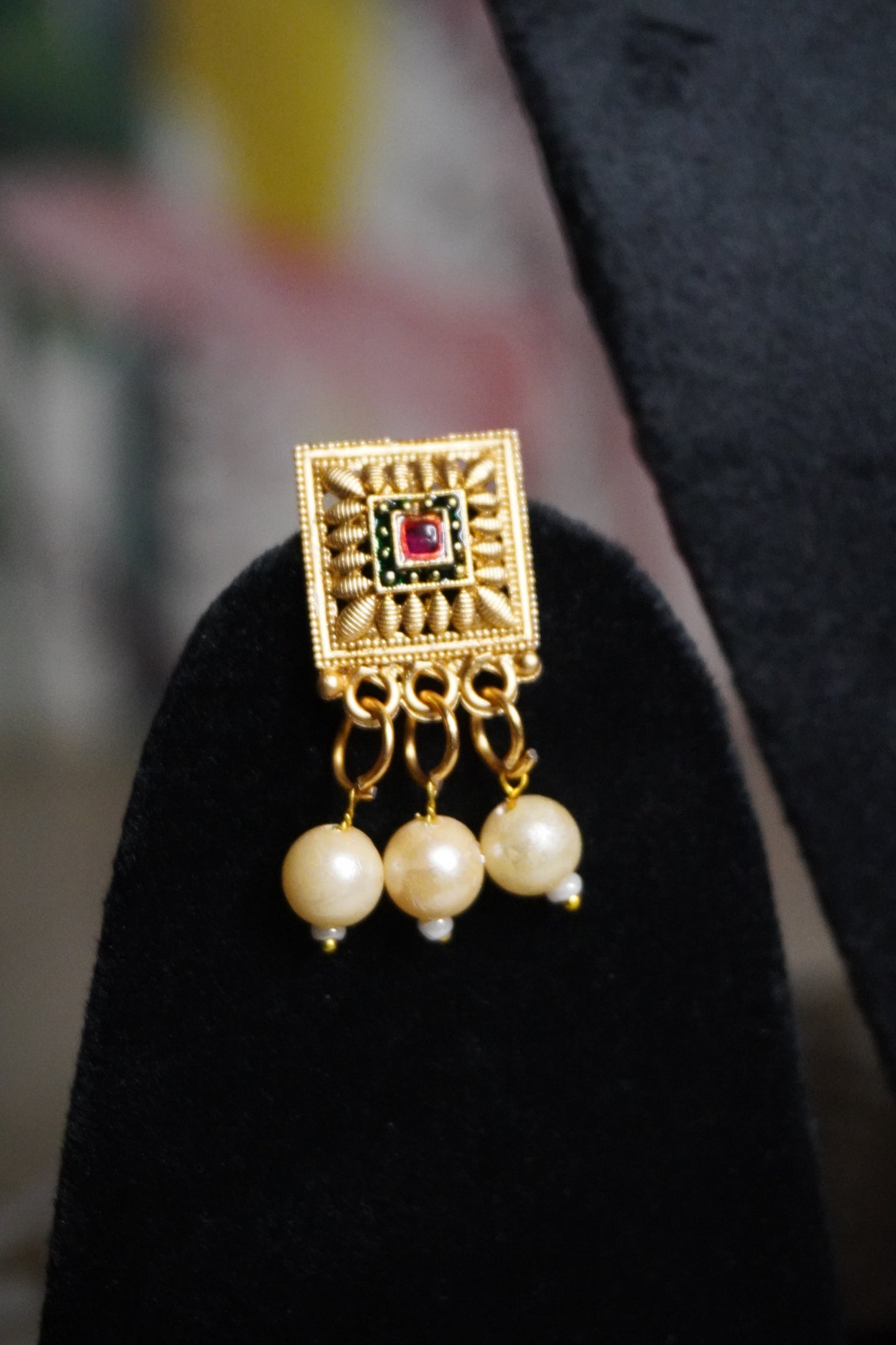 Gold Plated Choker Necklace with Earring