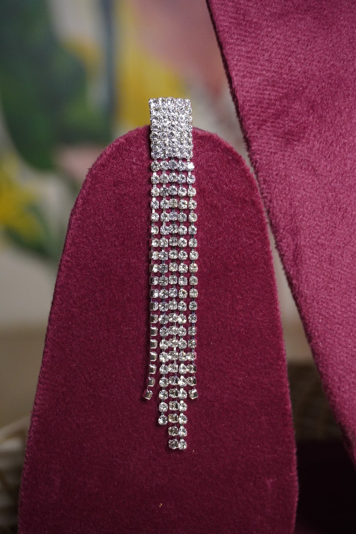 Silver Colour Diamond work Necklace with Earring
