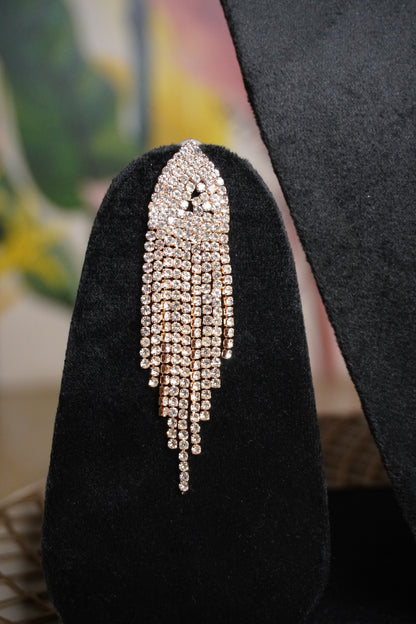 Rose Gold Colour Diamond work Necklace with Earring