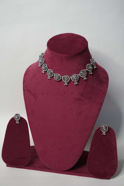 Oxidised Necklace with Earring