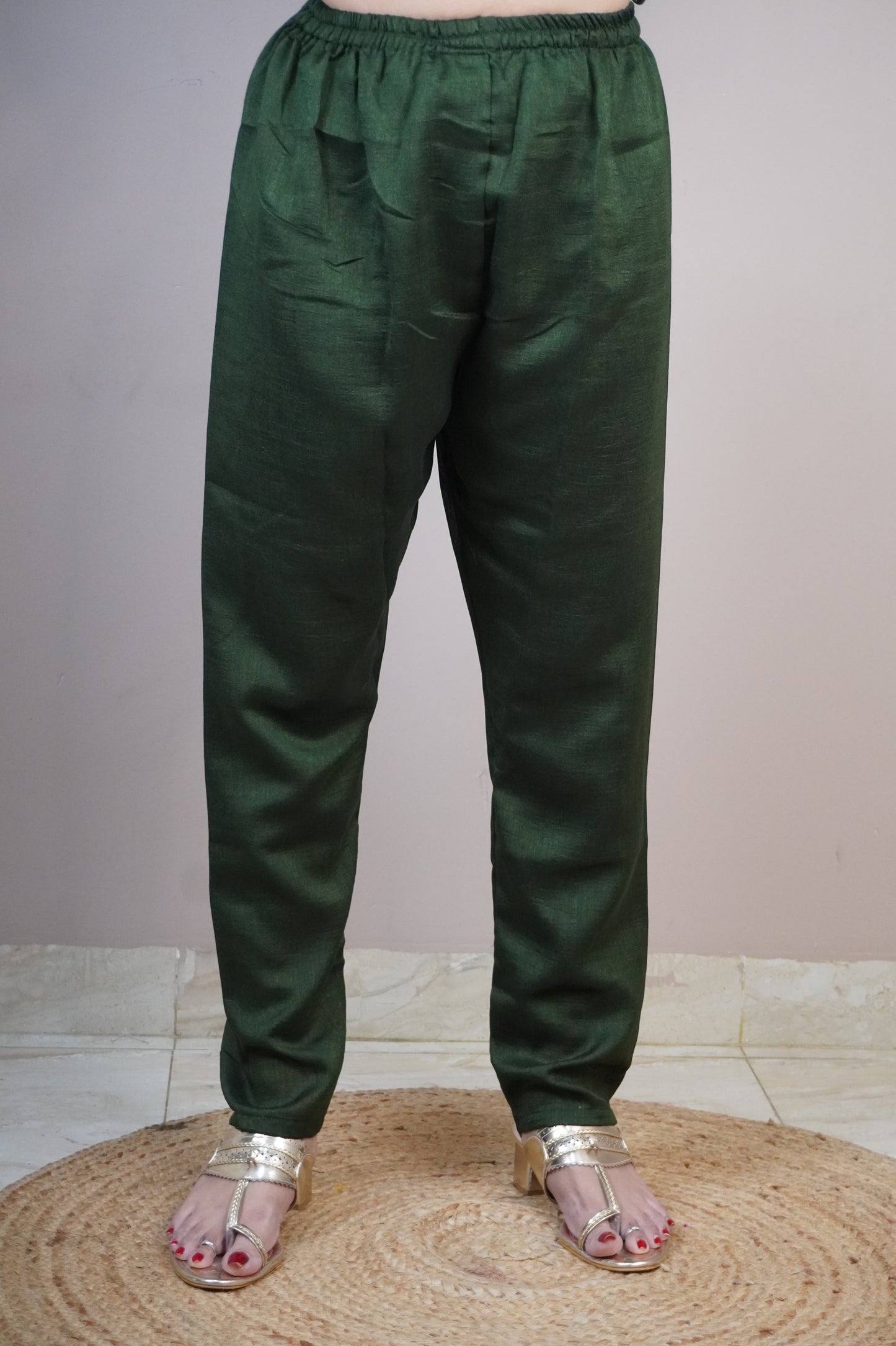 Green Colour Zari Work Straight Kurta Set with Pant & Dupatta