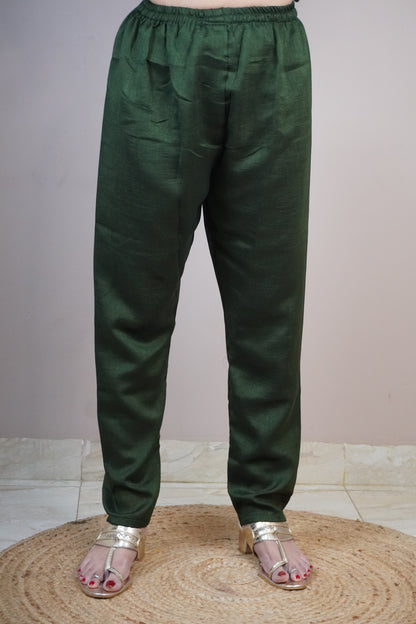 Green Colour Zari Work Straight Kurta Set with Pant & Dupatta