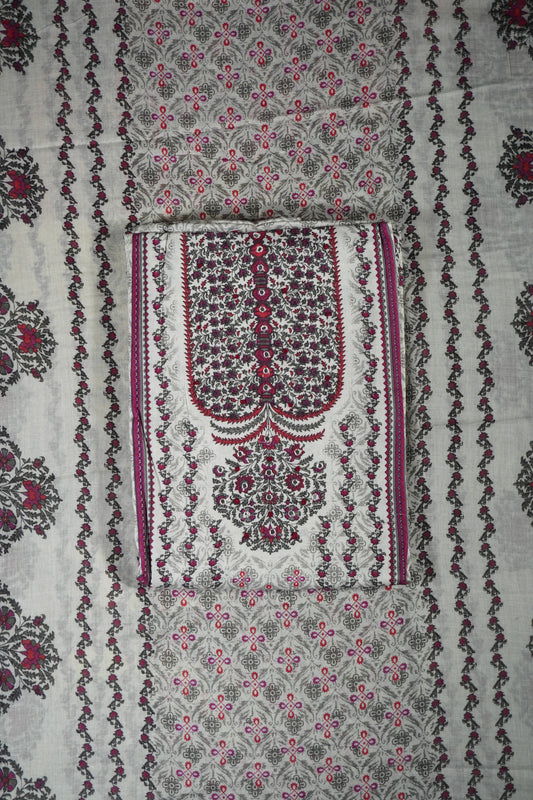 Printed cotton Suit Unstitched Suit Fabric with Pant & Dupatta