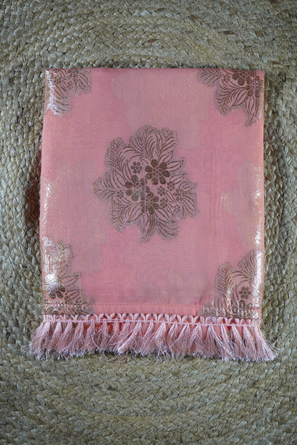 Peach colour Weaving work Saree