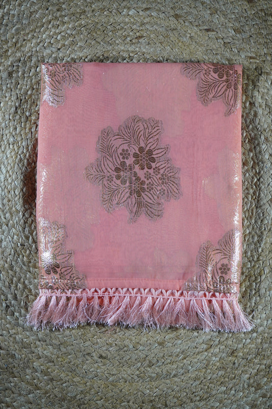 Peach colour Weaving work Saree