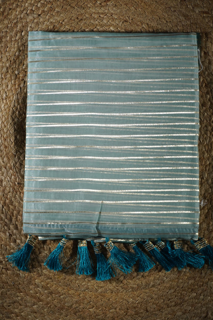 Sea Blue Colour Organza Saree