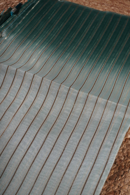 Sea Blue Colour Organza Saree
