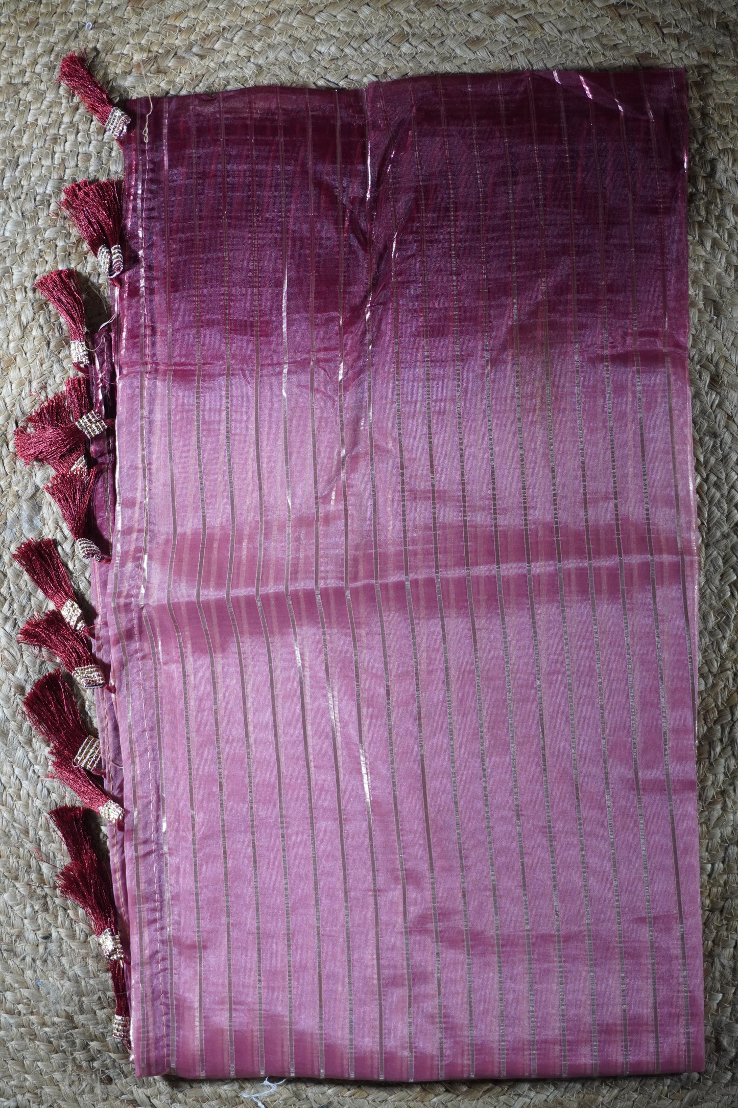 Coral Colour Organza Saree