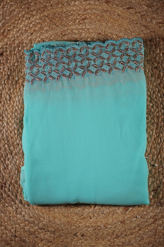 Sky Blue colour Thread work Saree