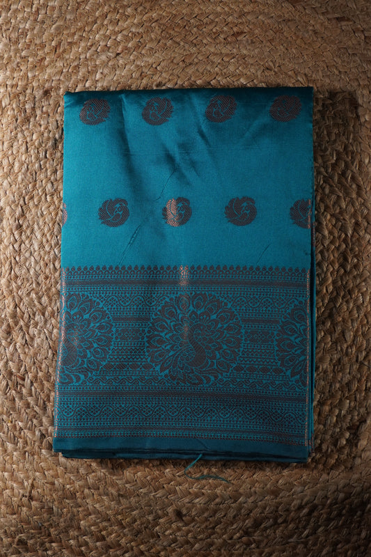 Sea blue colour silk Saree